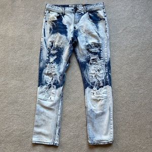 8ighth Dstrkt Distressed Tie Dye Bleach Jeans